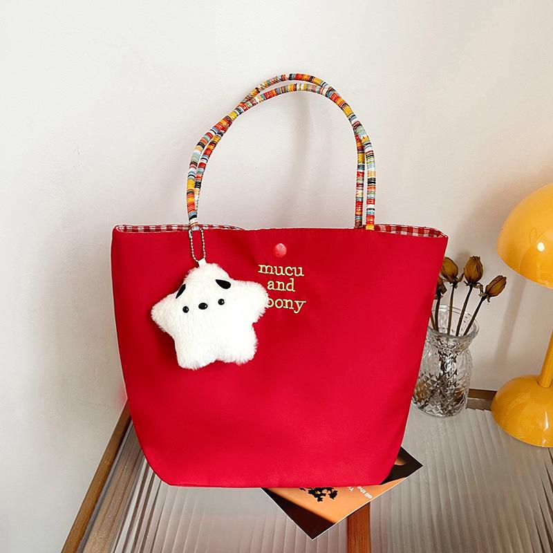 

Cute Cartoon Gift Tote Bag, Hanging Charm Shoulder Handbag, Versatile Commuter Single Strap Purse KTB красный