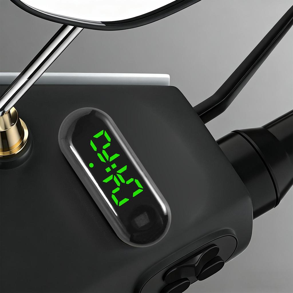 Waterproof Luminous Mini Digital Clock Adhesive for Sedan Truck Minivan Motorcycle Bike Commuting Travel Small Digital Clock