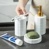 Modern Yellow Ceramic Toiletry Set Household Lotion Bottle Mouthwash Cup Soap Dish Bathroom Accessories Portable Soap Dispenser