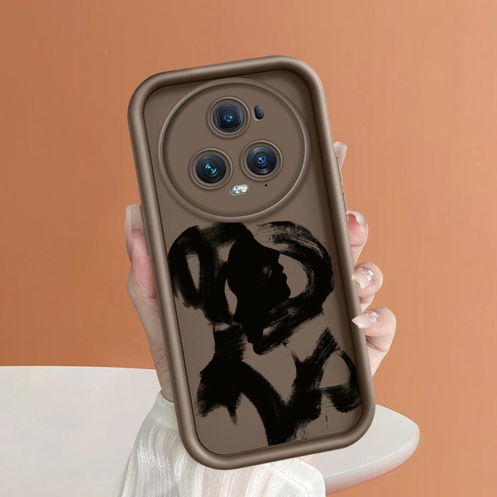 Soft Silicone Square Ladder Printing Pattern Phone Casing Full Cover Camera Shockproof Protection Rubber Case for Huawei Honor