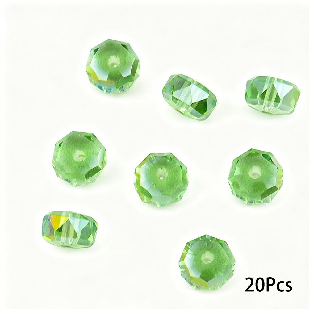 20Pcs Glass Beads High Transparent Colored Cut Glass Crystal Spacer Beads For DIY Jewelry Making Accessories