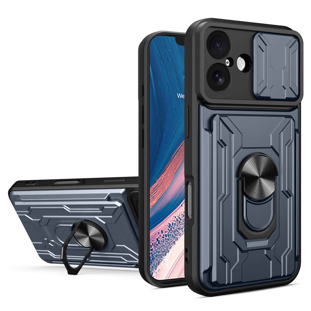 Für iPhone 17 Hülle PC+TPU Ständer Handy-Rückseite mit Kameraschieber