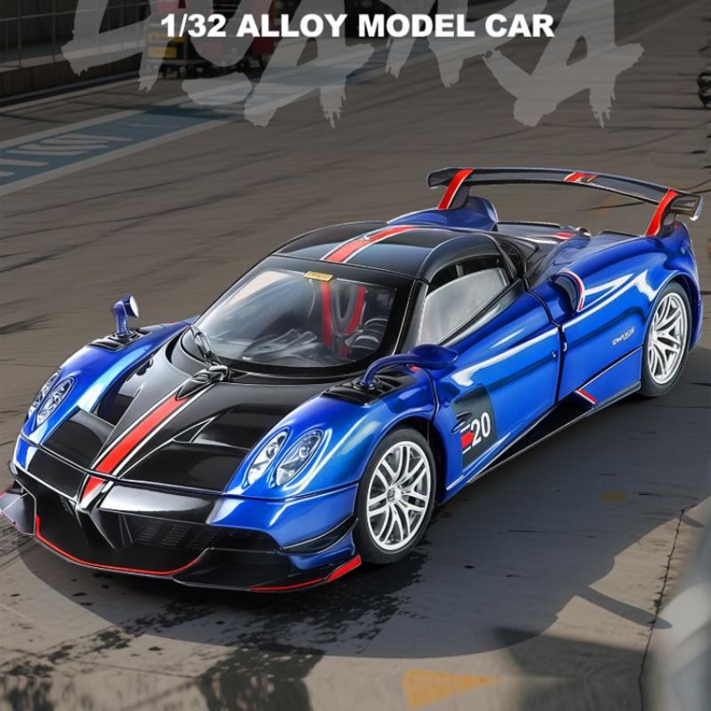 Simulation 1/32 Pagani Huayra BC Alloy Car Model with Light and Sound Collection Miniature Voiture Toy Vehicle Gift Children Boy