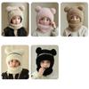 Coldproof Scarf Mask Integrated Hat Warm Lining Cartoon Children Windproof Hooded Hat Face Guard Neck Warmer Windproof Hood
