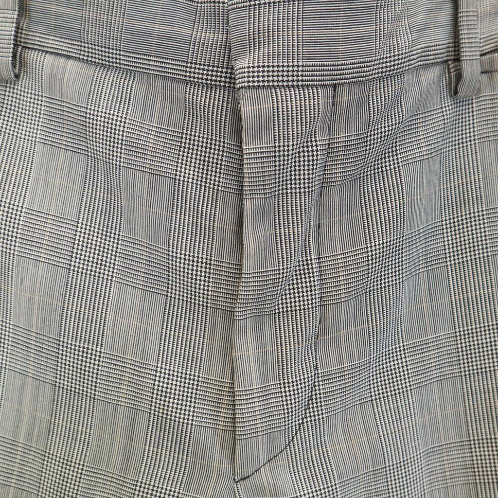 Prada Made In Hungary Glen Check Slacks Pants 48R Gray Men's Used