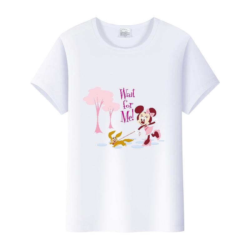 Casual Disney Cartoon Minnie Summer Blouses Men T-shirt White 2000s Tees Women Tshirt Ladies Mickey Mouse Tops Oversized Clothes