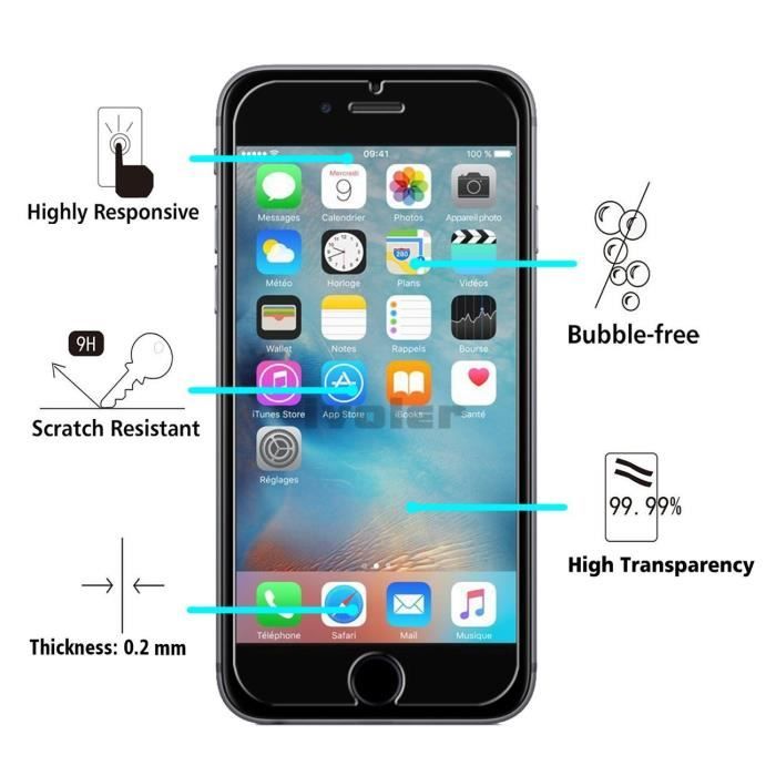 Film de protection - Phonillico® - iPhone SE 2020 - Pack de 2 - Verre trempé - Résistant aux rayures