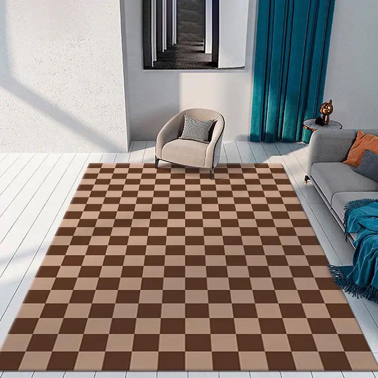 Farbige Schachbrett-Plaid-Teppiche zur Wohnzimmerdekoration Große Teppiche zur Schlafzimmerdekoration Teppich Waschbarer Teppich Fußmatten für Zuhause