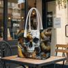 Skull Snake Pattern Tote Bag Unique Fashion Shoulder Bag for Daily Use