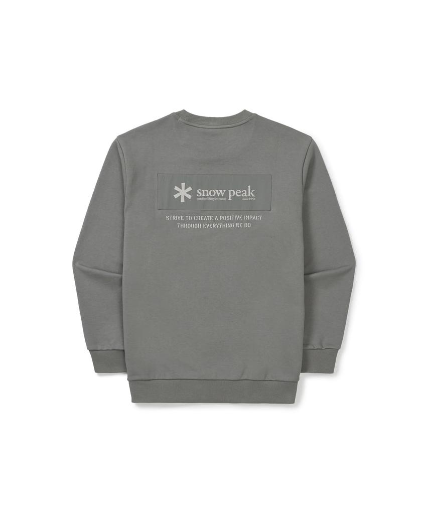 Snow Peak Woven Patch Sweatshirt Dark Size L GS-S25FMFHT24, Top, Sweatshirt, Men's/Women's, Grey,