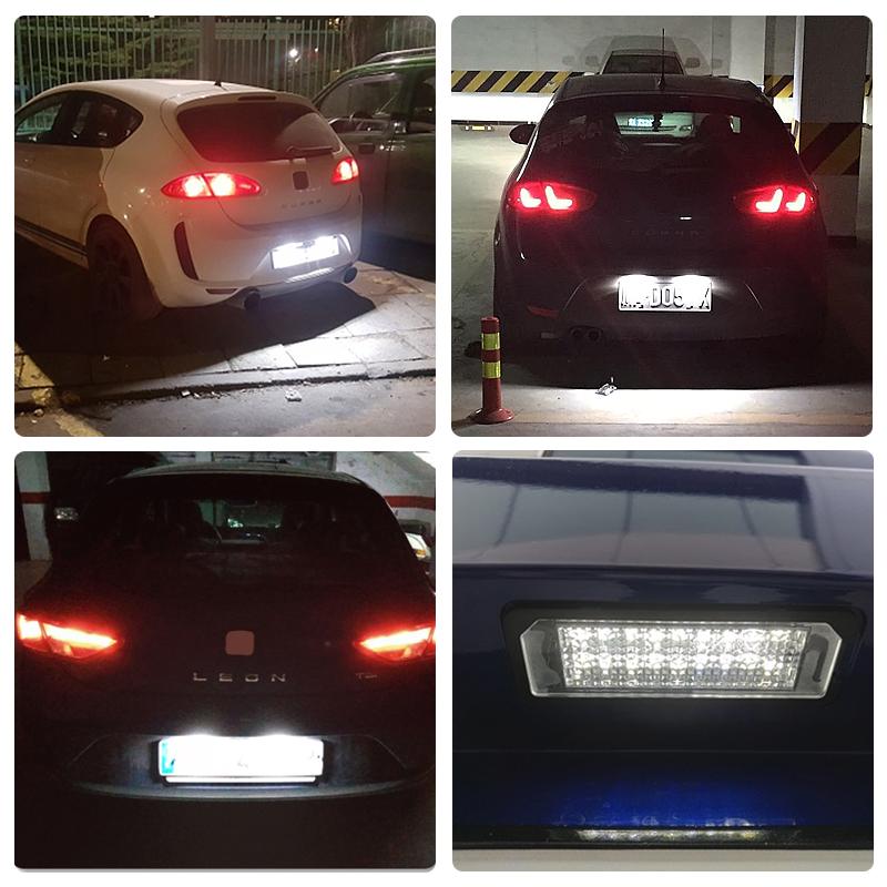 LED License Plate Light For Seat Altea Exeo Ibiza Leon Toledo For VW T-Roc Phaeton Rabbit Scirocco Golf 4/5/6/7 Skoda Superb