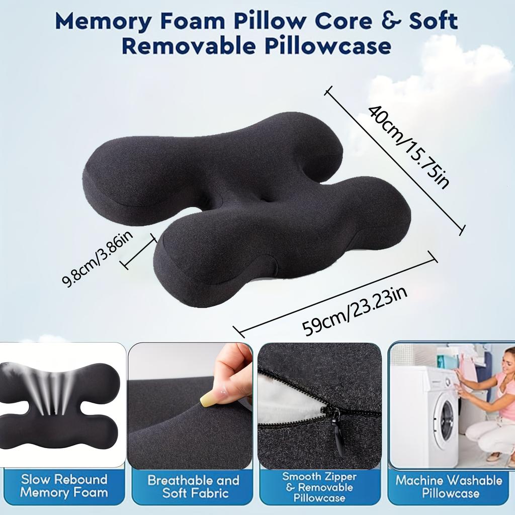 Ergonomic Side Sleeping Beauty Pillow Non Ear Pressure Pillow, Pillow with Removable Cover, , Side Sleeper Pillow, Slow Rebound Foam