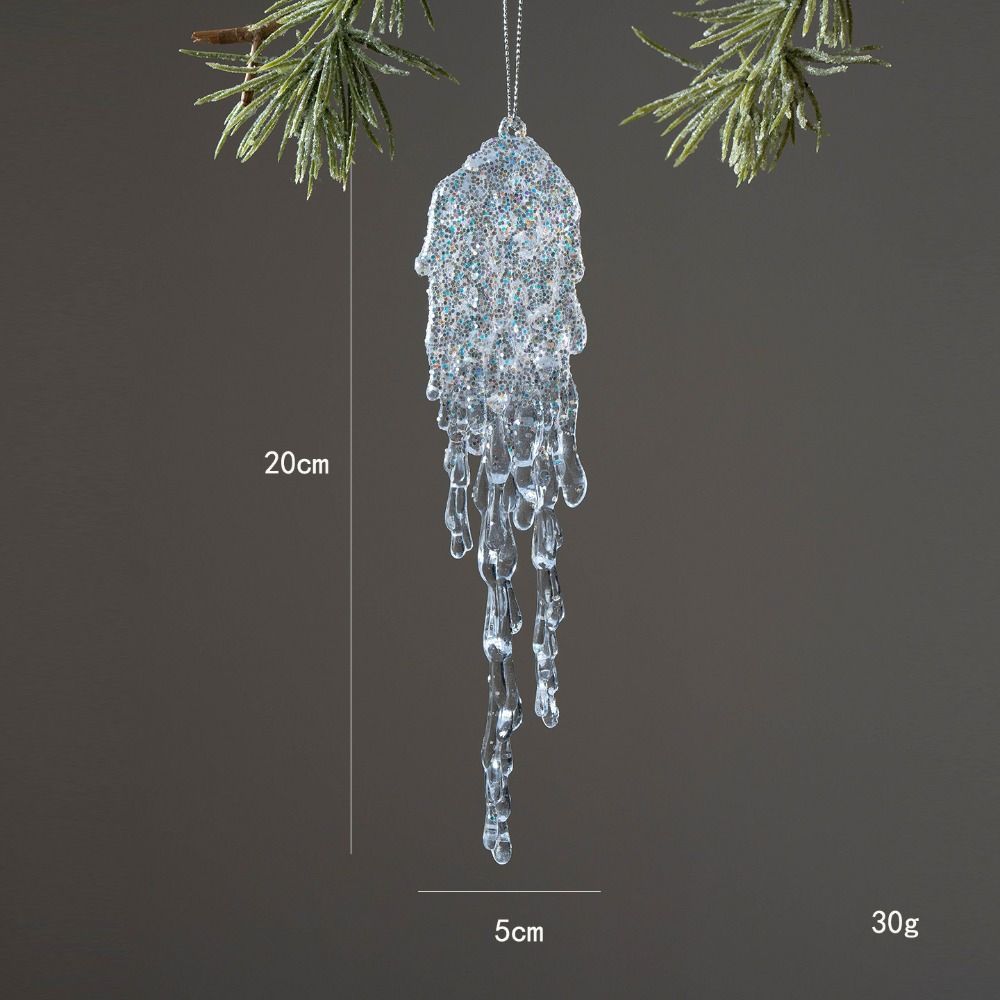 Crystal Clear Icicle Decorations Acrylic Party Holiday Decor Christmas Tree Ornaments