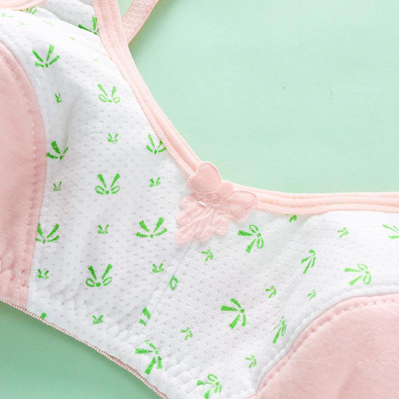 Dětské dívčí bavlněné spodní prádlo, tréninková podprsenka pro dospívající, bez kostic a s tenkou výplní, se 2 nastavitelnými háčky