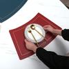 Scalloped Leather Placemat Table Mat Oil-Water-Proof And Heat-Insulating Household PU Table Coasters Kitchen Device Sets