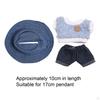Mini 17cm 6inch Doll Clothes Set Costume Cute Clothing for Ages 5 6 7 8 Blue