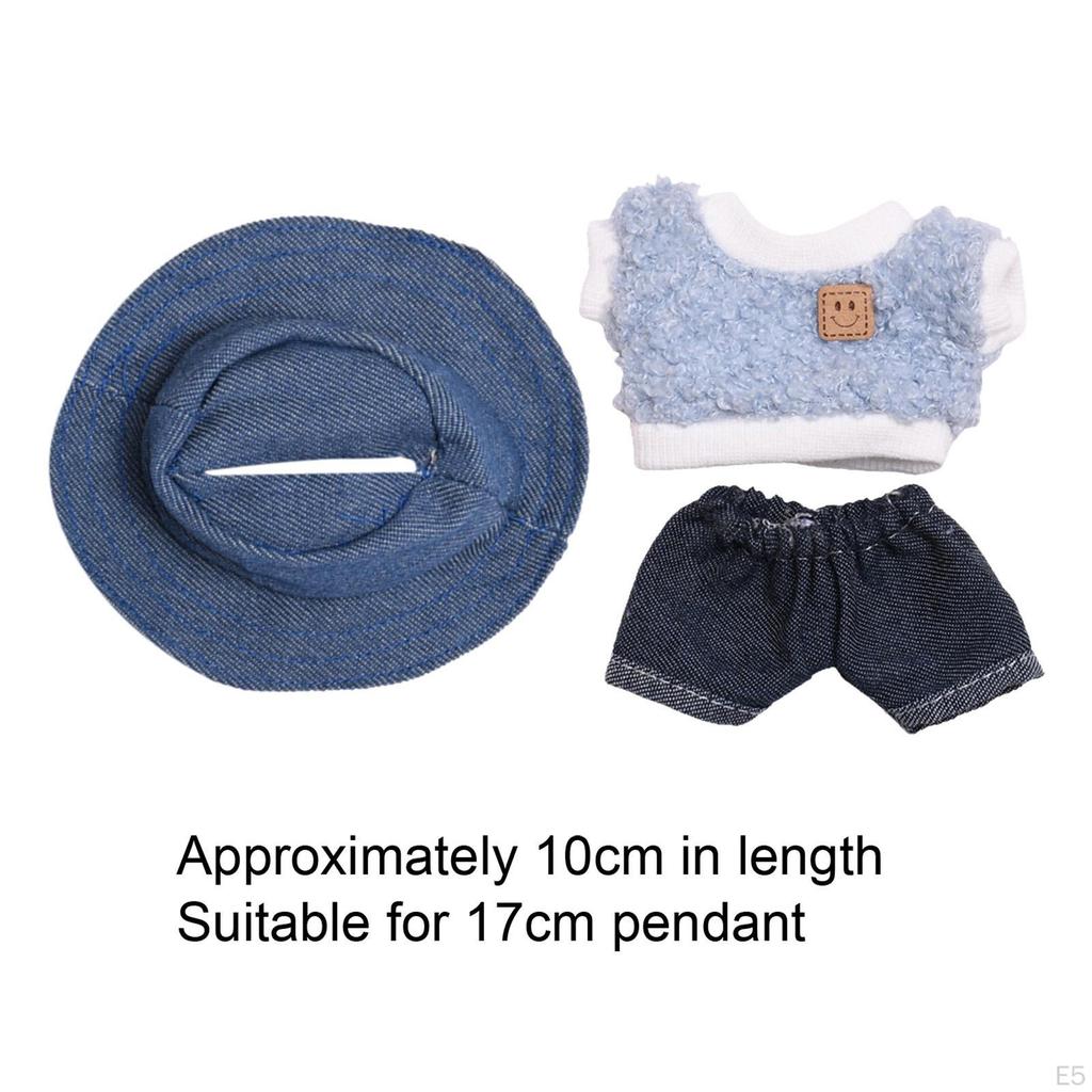 Mini 17cm 6inch Doll Clothes Set Costume Cute Clothing for Ages 5 6 7 8 Blue