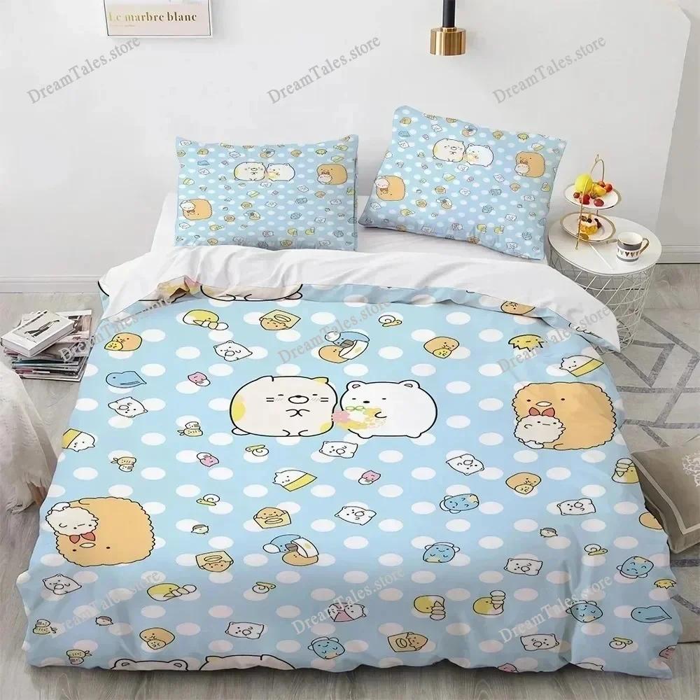 3D Anime Kawaii Cartoon Sumikko Gurashi Bedding Set Double Twin King Duvet Cover Comforter Pillowcase Boys Girls Adults Bedroom7