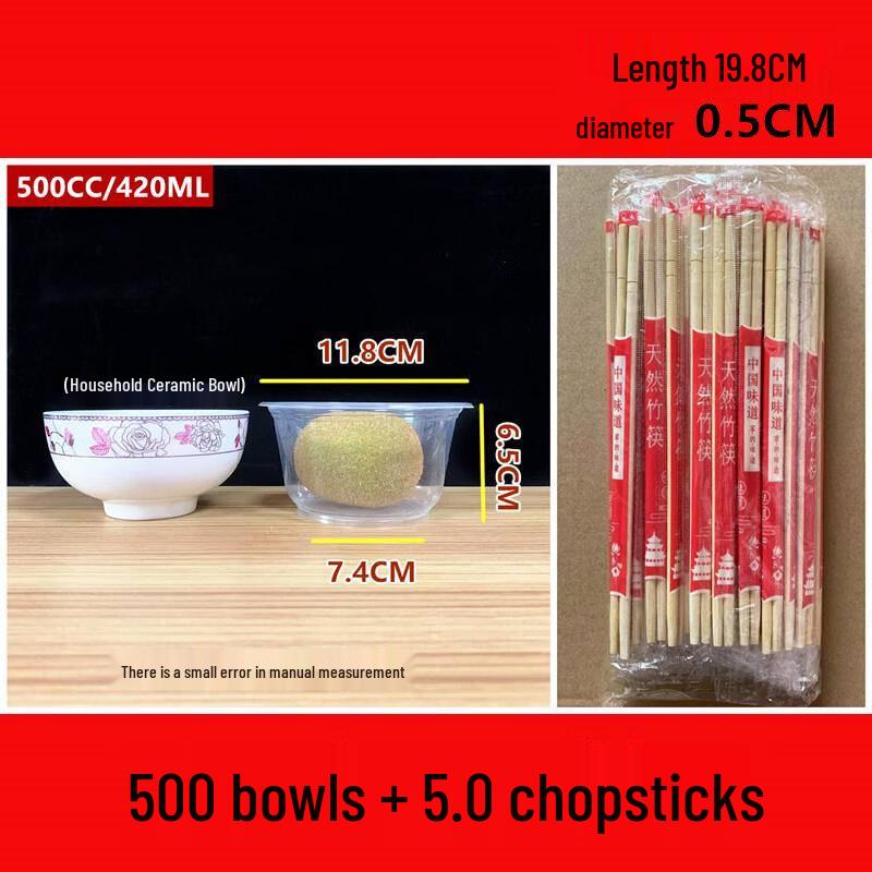 Disposable Plastic Meal Set with Bowl & Chopsticks