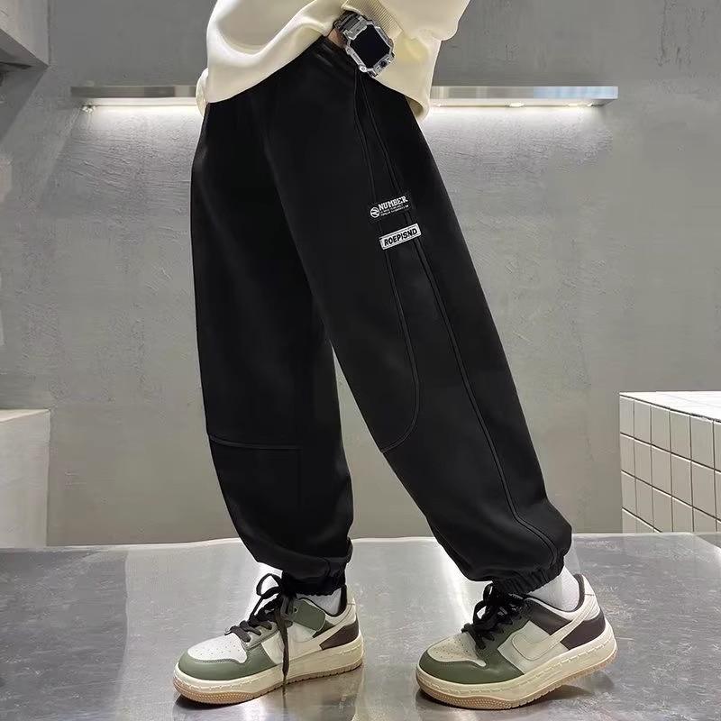 

Мужские спортивные брюки на флисовой подкладке: Осенне-зимние повседневные спортивные брюки свободного кроя 170 cm чёрный