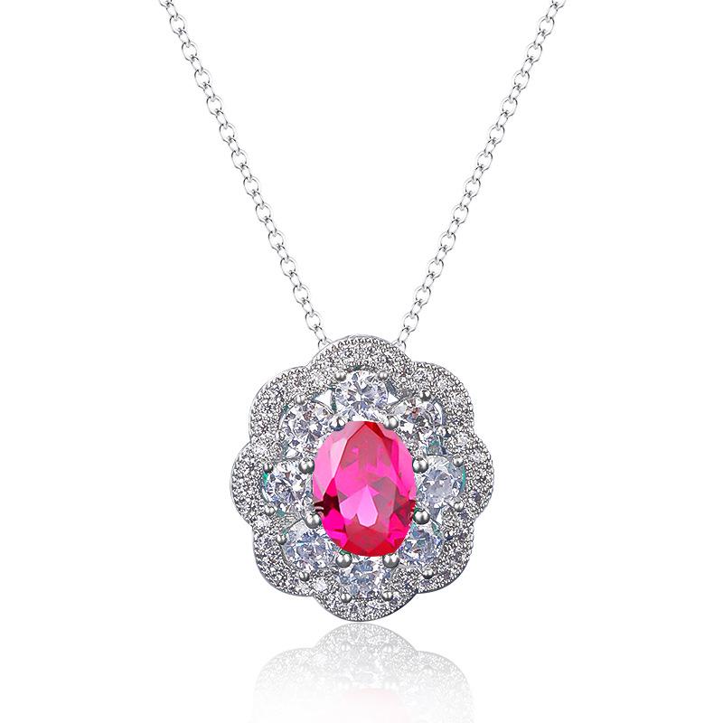 Emerald Green Gemstone Pendant Necklace, 925 Sterling Silver High-end Jewelry for Women