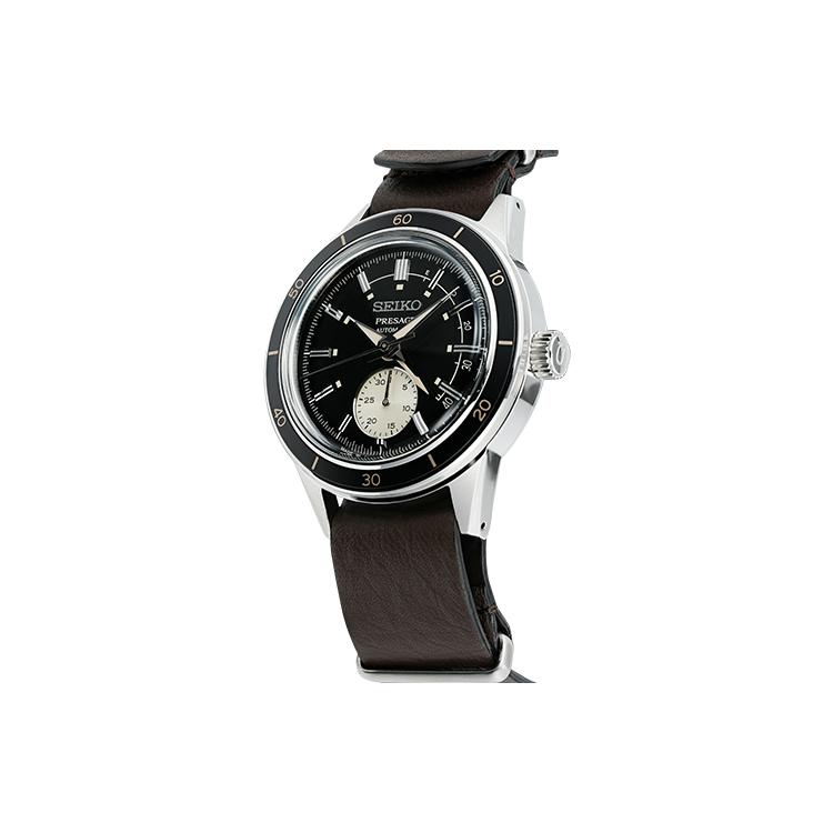 SEIKO Presage Mechanical Movement Genuine Leather Strap Watch Men's Watches Black Dial SSA451J1