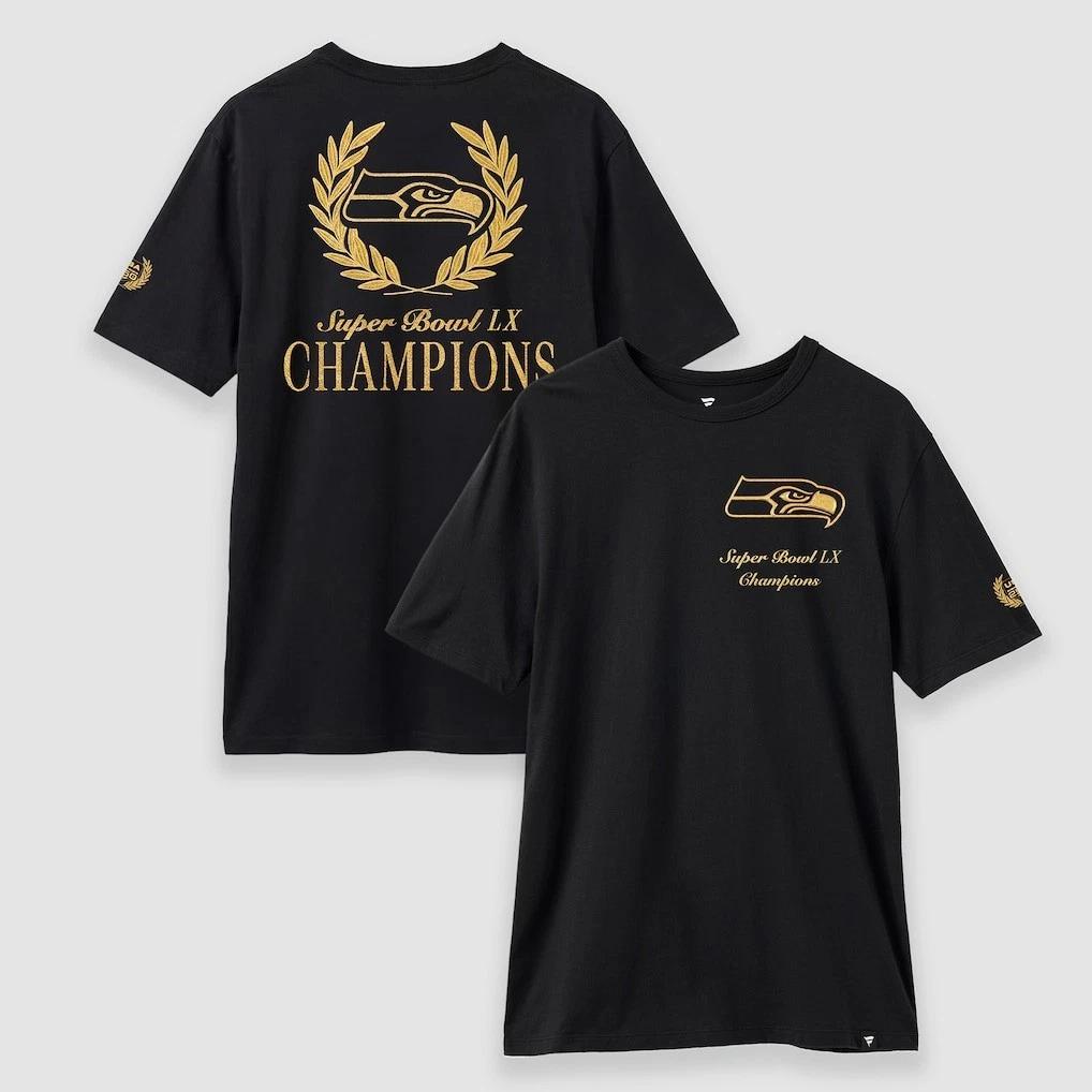 Seattle Seahawks Super Bowl LX Champs USA 250 NFL Gold Standard T-Shirt XL RARE! M