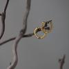 French Retro INS Style Commuting Earrings: Gold & Silver Titanium Steel with Small Round Beads
