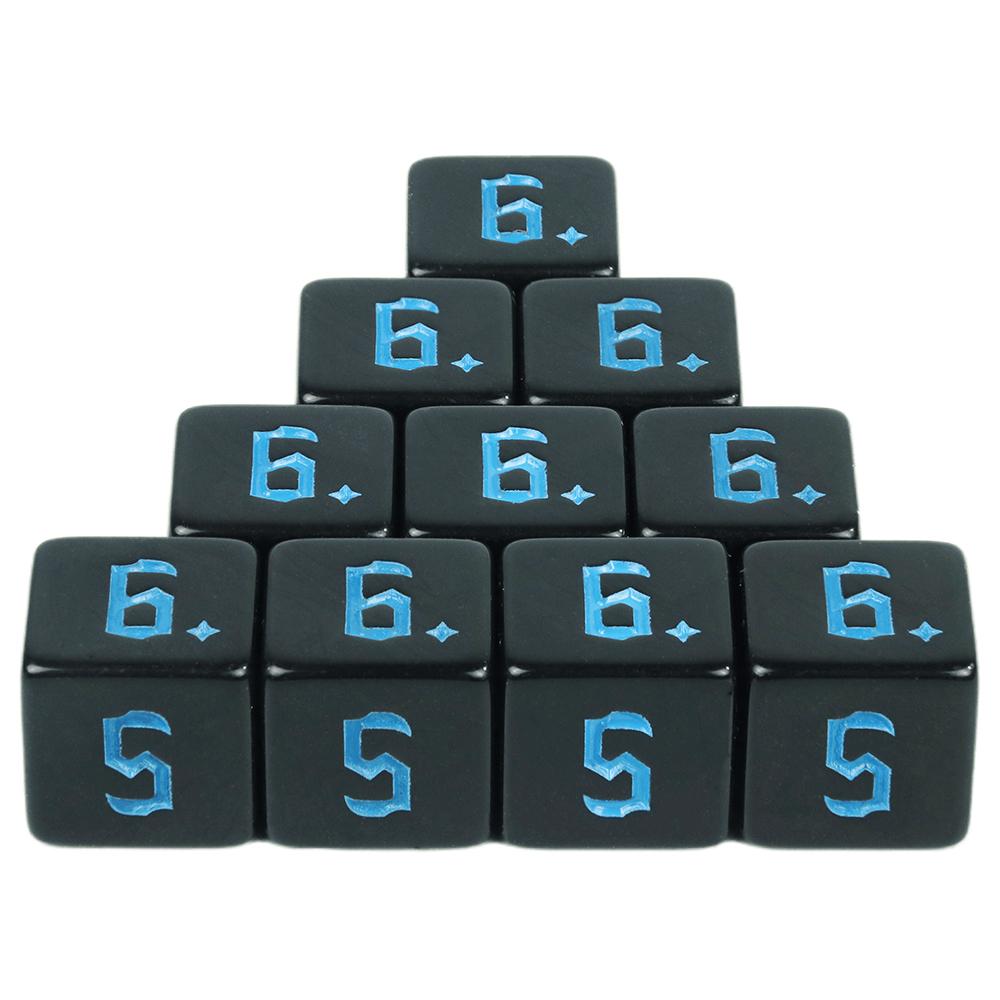 

Черные игральные кости 10 шт. Набор из 6-гранных многогранных игральных костей для RPG D&D, аксессуары для настольной ролевой игры, игральные кости синий