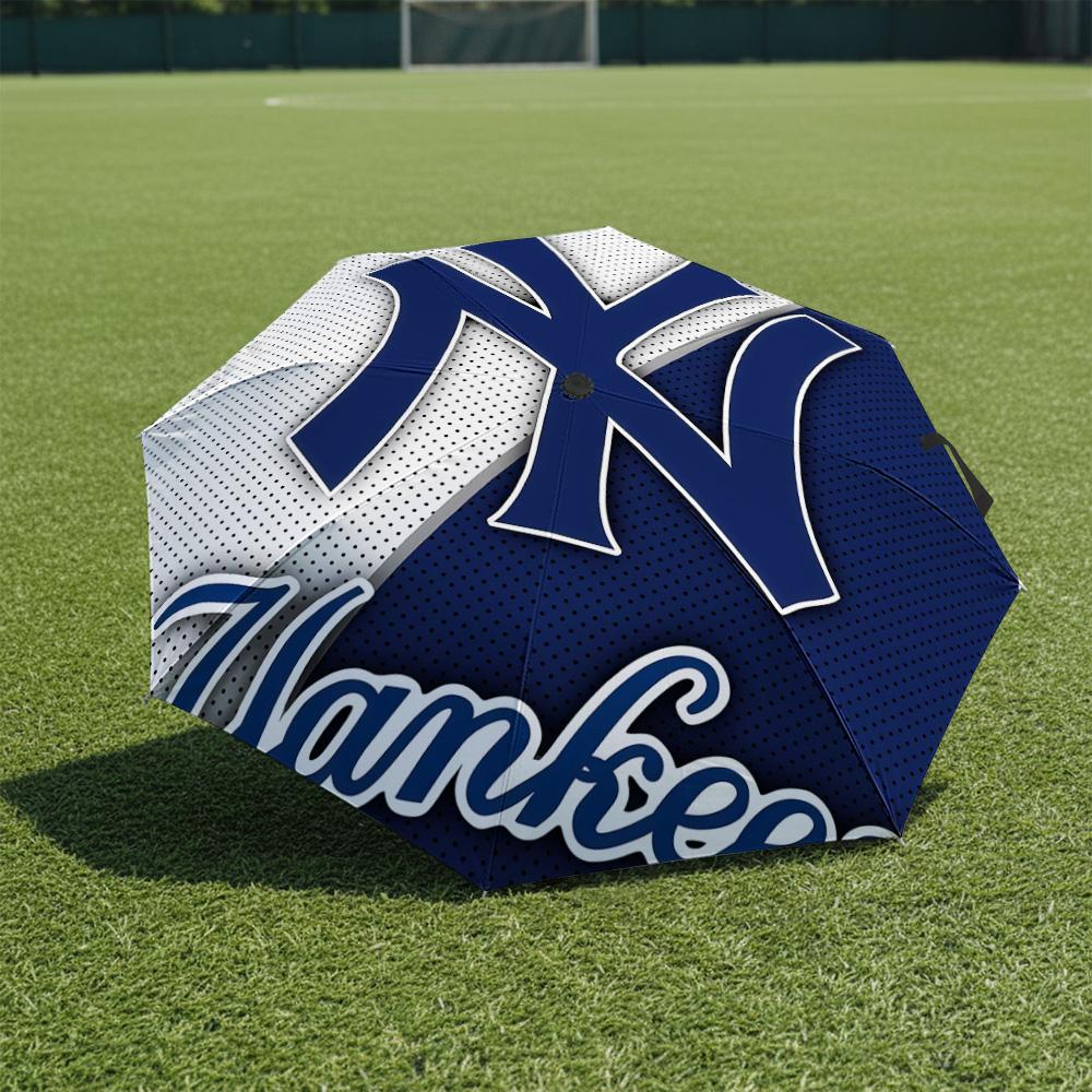 1 PC Automatic Folding Umbrella-New York Yankees Pattern, Portable & Foldable Design with 8 Ribs, Christmas Birthday Gifts