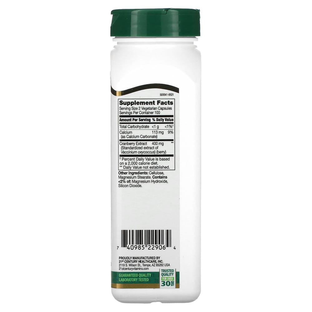 21st Century Sentry Standardized Cranberry Extract Veggie Capsules, 200 Count