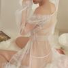 Sexy lace skirt perspective pajamas open-file hot jacket three-point underwear set