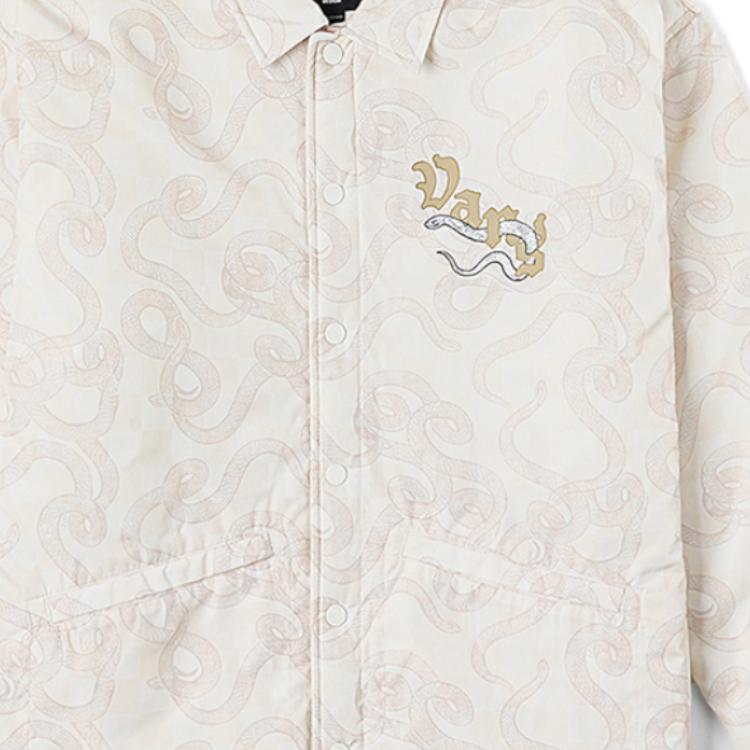 Vans LT Padded Year Of The Snake Button-Up Coach Jacket Unisex Jacket Off-White Checkered VN000P36F7J