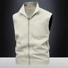 Workwear Casual Vest Stand Collar Men's Zipper Pocket Top