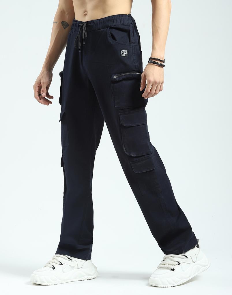 Rock it Men's Solid Straight Fit Cargo