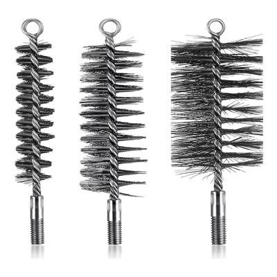 Steel Wire Brush Set Including Three Different Sized Brushes Perfect for Efficient Oven and Boiler Maintenance