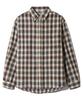 Base Moment Farmers Flannel Check Shirt Brown