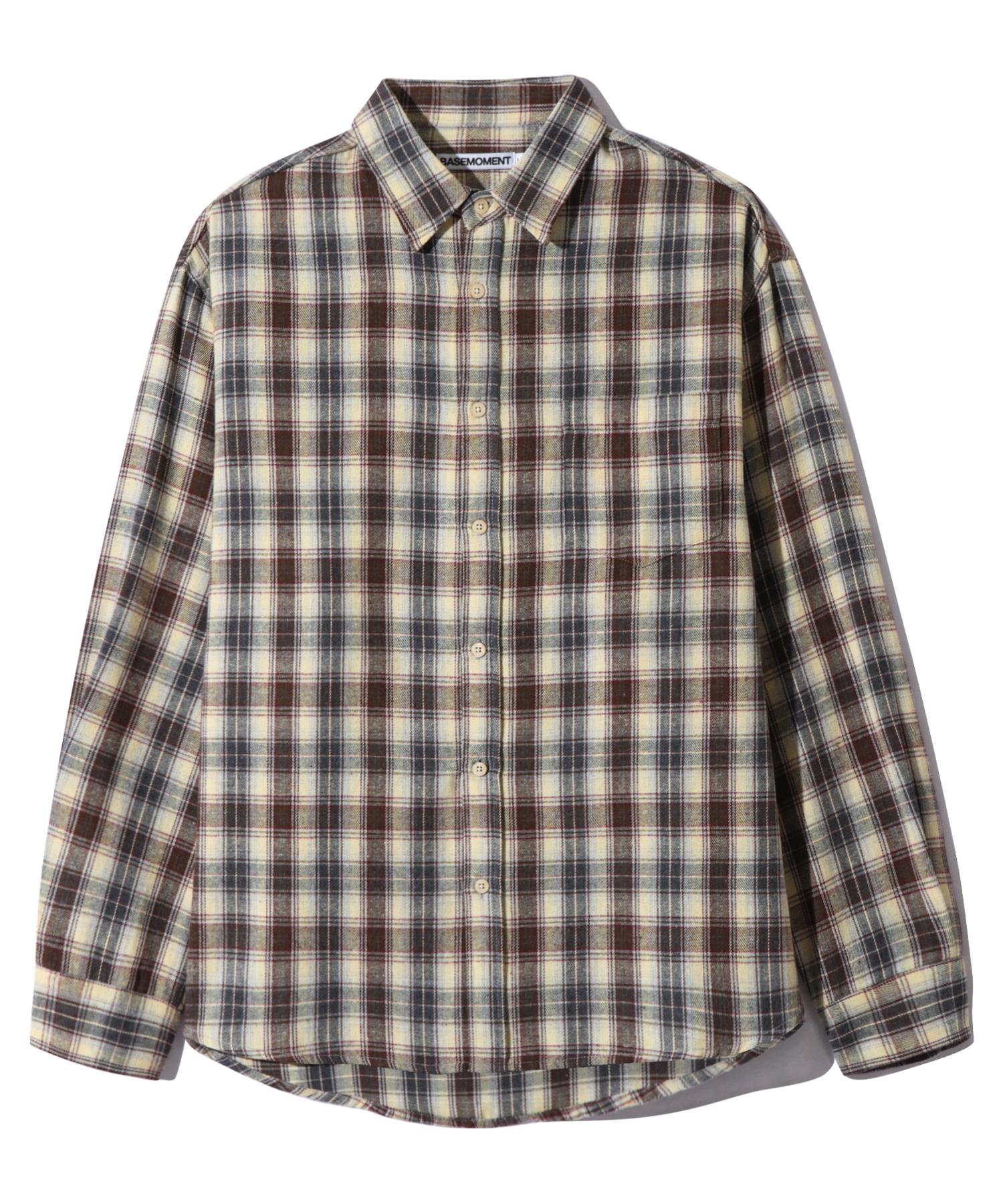 Base Moment Farmers Flannel Check Shirt Brown Brown/L