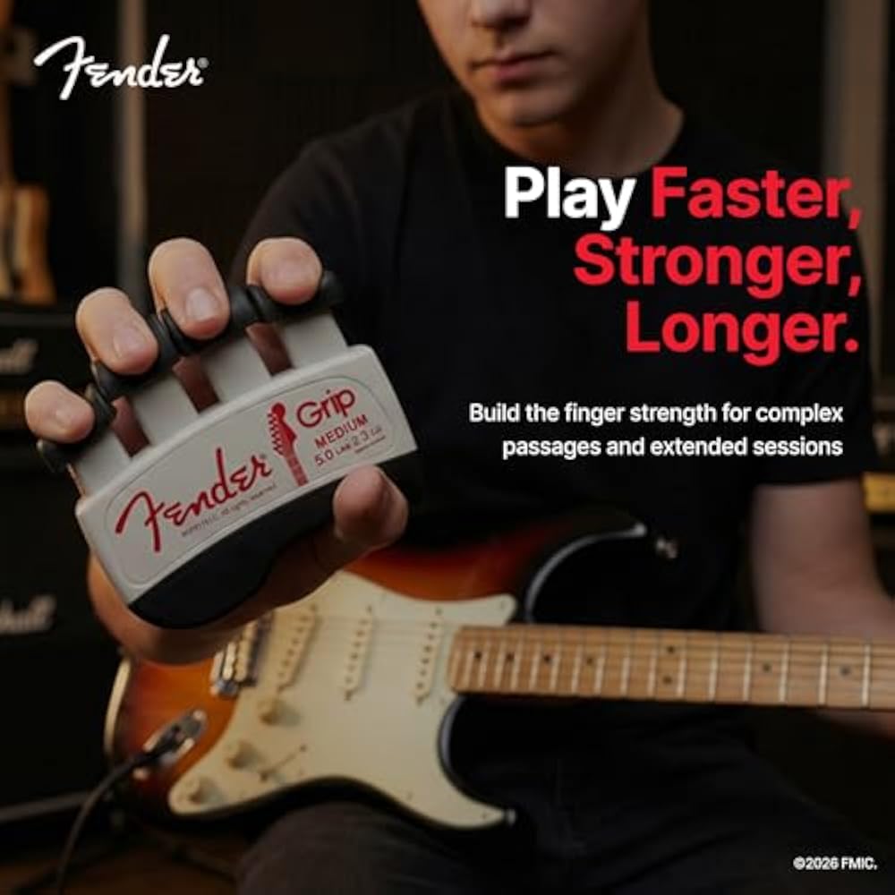 Fender GRIP Hand and Finger Exerciser (Medium - 5 lb/2.3 kg) - the ultimate ergonomic finger stre...