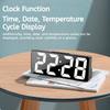 Voice Control Digital Alarm Clock Led Digital Clock Bedroom Alarm Clock Tabletop Led Watch Adjustable Brightness 12/24H NZ003
