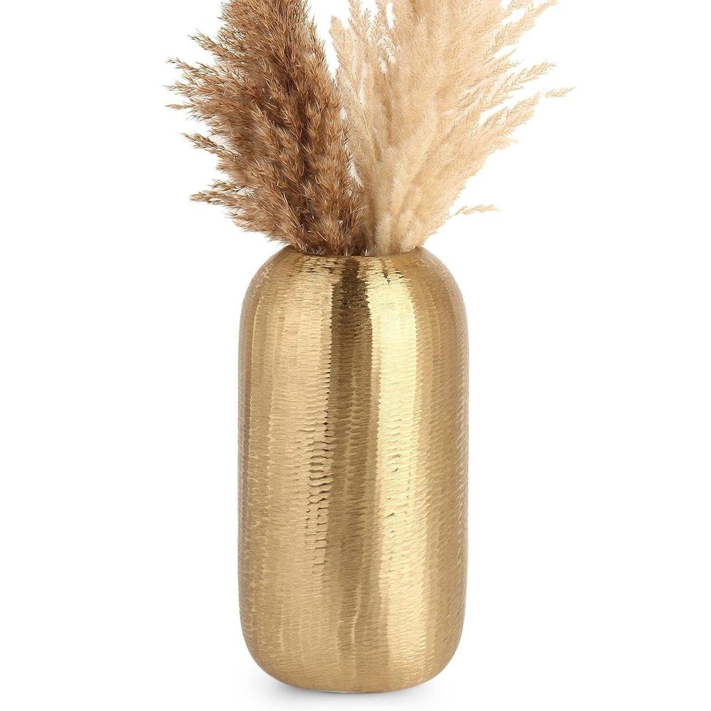 Flower Vase for Living Room Gold Metal Flower Pot for Living Room Decor | Antique Minimal Centerpiece