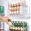 Space-Saver Auto-Flip Egg Box Freshness Assured Refrigerator Door Egg Holder Kitchen Organizer Kitchen Large Capacity Egg Fridge