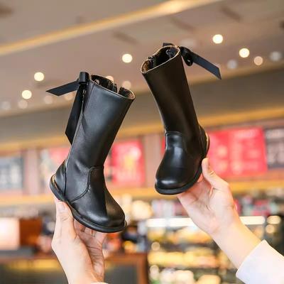 Children's Boots Princess Autumn and Winter Plush Baby Boots Medium Boots Little Girls' Knight Boots Girls' Long Boots