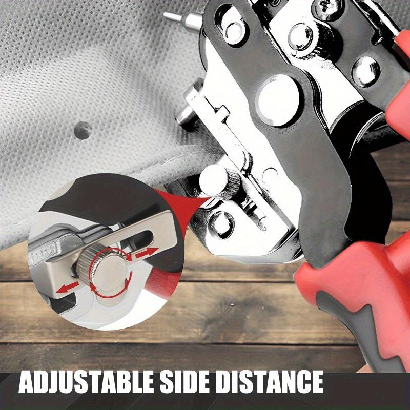 1Pc 6-in-1 Revolving Hole Punch Tool Heavy Duty Stainless Steel Comfort Grip for Leather Plastic Fabric Paper Card DIY Projects
