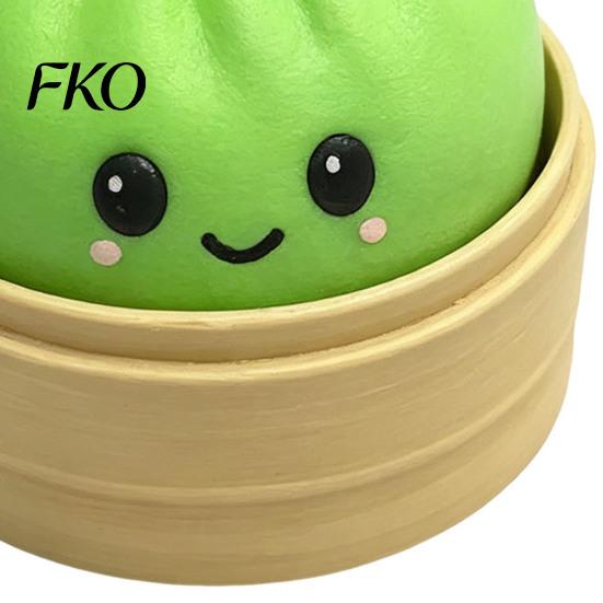 Portable Stress Reliever Press Button Keychain, Steamed Bun Decompression Toy with Smiling Face Pattern, Fidget Keychain Slow Rebound Feel Mini