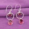 Pear Pink Tourmaline Stone 925 Sterling Silver Hook Wedding Dangle Drop Earrings EE-140-12