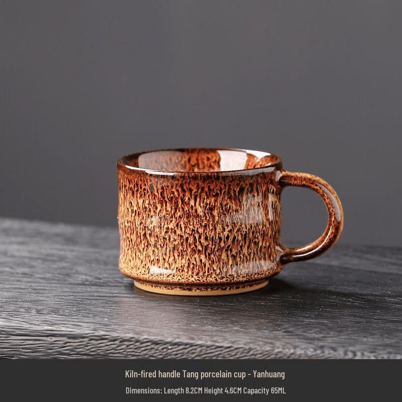 Retro Japanese Kiln-Glazed Ceramic Teacups (2-Pack)