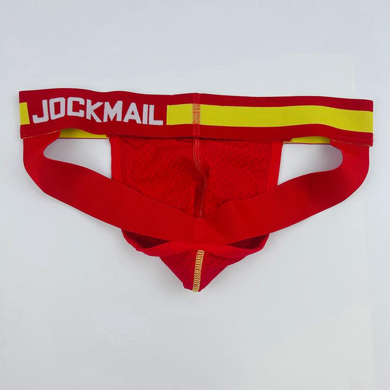 Jockstraps JOCKMAIL Fashion Low Waist Men's Thong Underwear Mesh Breathable Sexy Jockstraps Halo Sports Daily Casual Man G-string Underpnats
