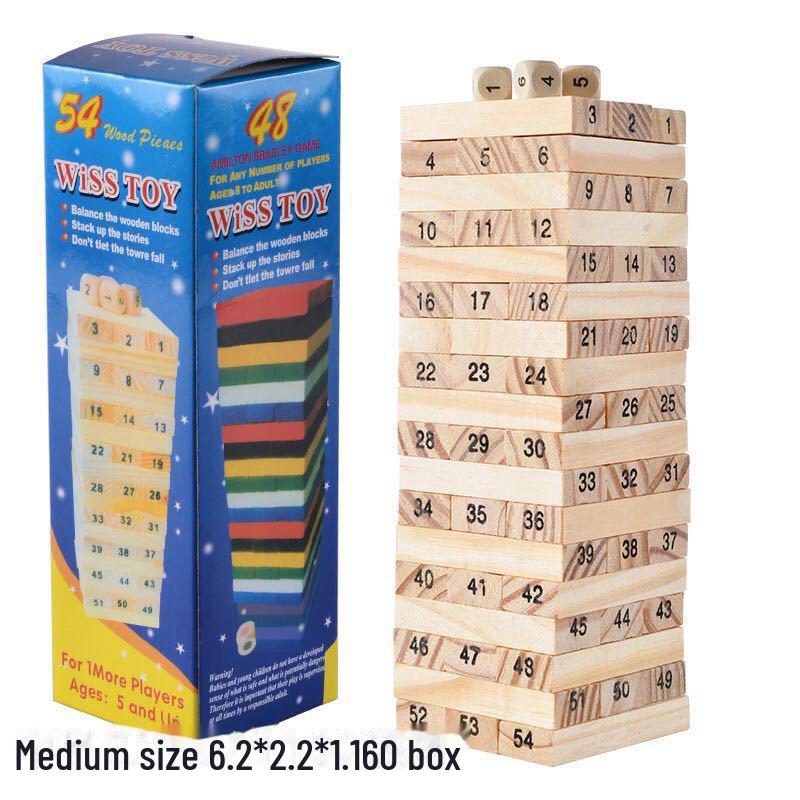 Solid Wood Stacking Blocks: Educational Parent-Child Puzzle Toy for Early Learning and Interactive Play