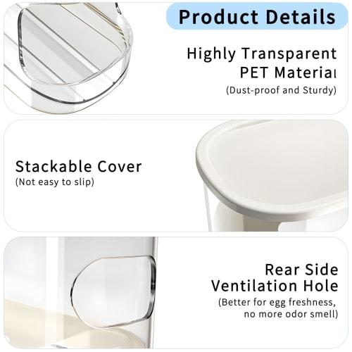 FYY Egg Storage Box, Sliding Egg Organizer, Automatic Rolling, 2-Tier Egg Case for Refrigerator, Egg Organizer, Egg Storage Case, Box, Egg Holder, Eas